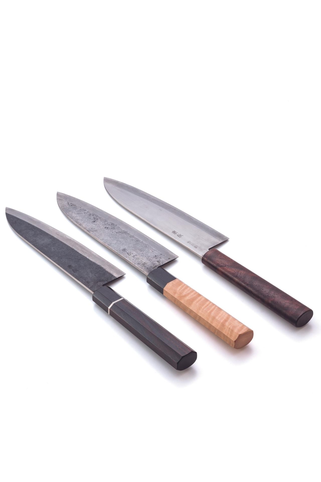 Japanese knife made of stainless steel, wood handle